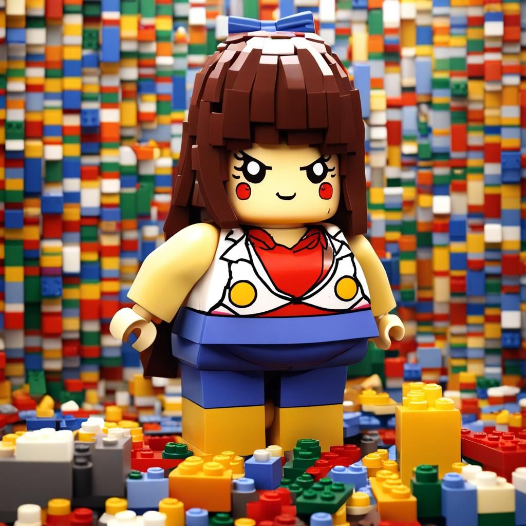 Anime Lego Girl with Curvy Body