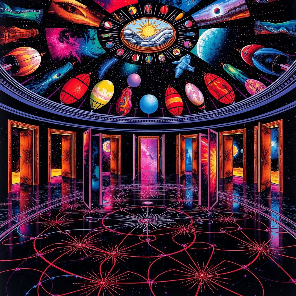 Cavernous Room with Dimensional Doorways