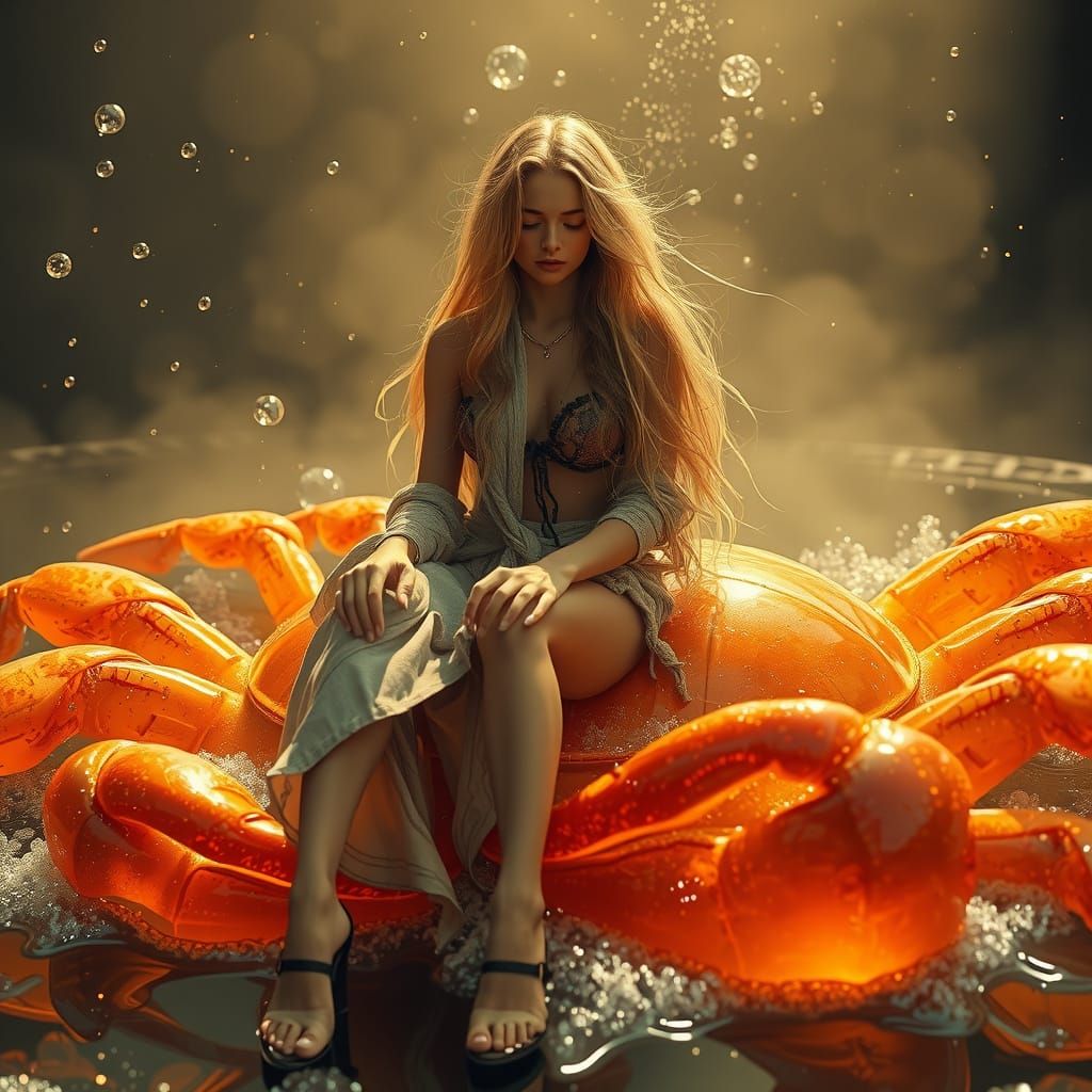 Gummy Crab Rider in Surreal Soda Sea