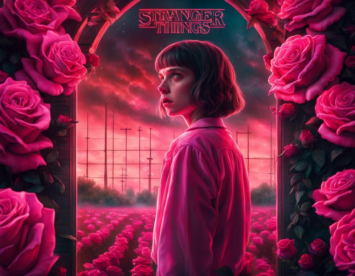 Stranger Things with a twist of pink rose
