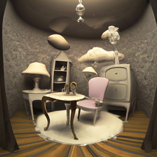 Surreal Liminal Space with Anomalous Furniture