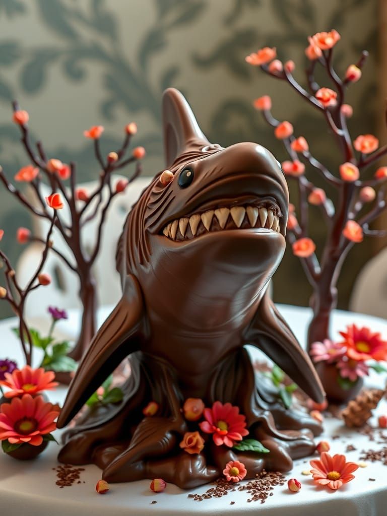 Chocolate Shark in a Chocolate Dreamscape