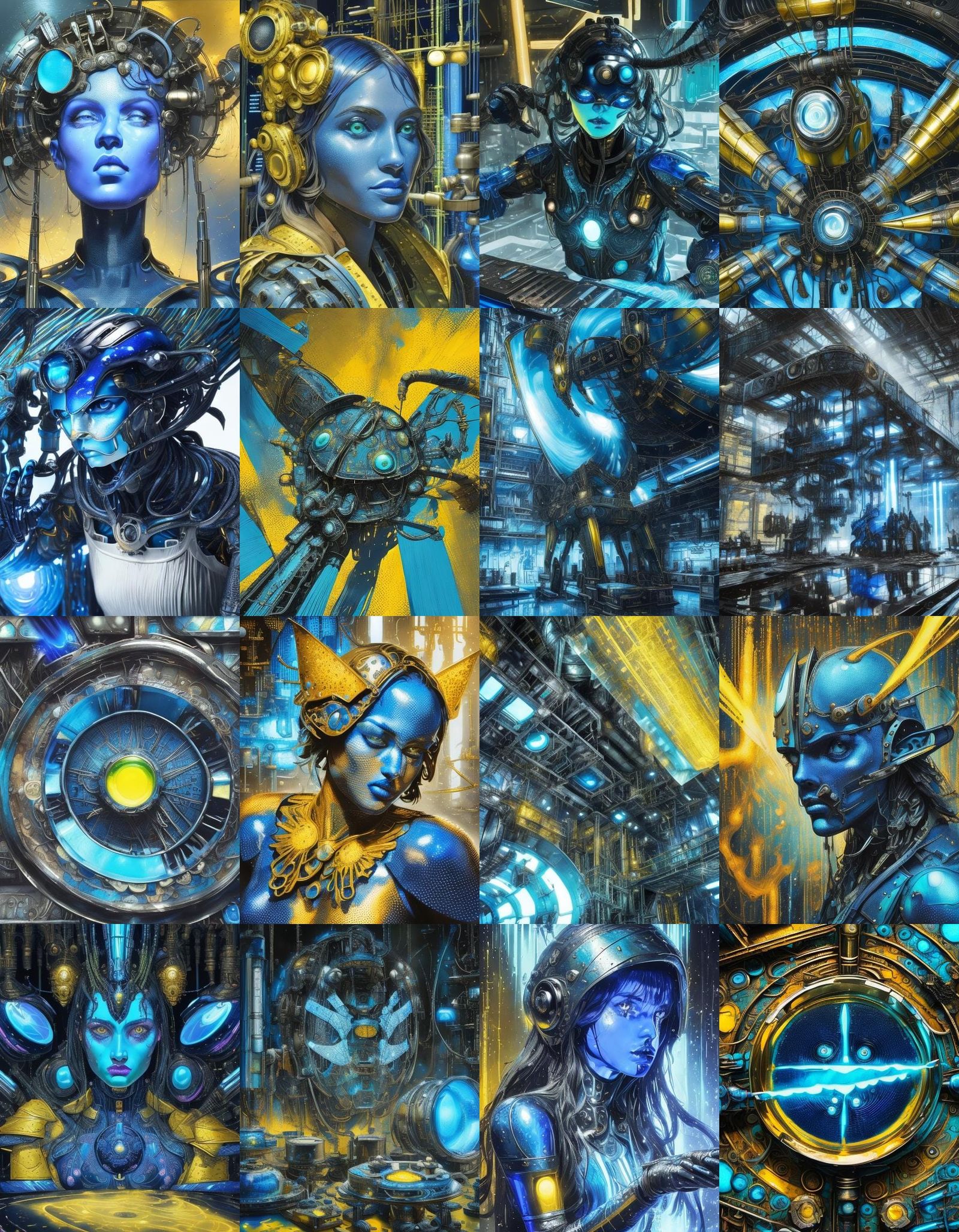 Futuristic Laboratory Scene in Kinetic Pointillism Style