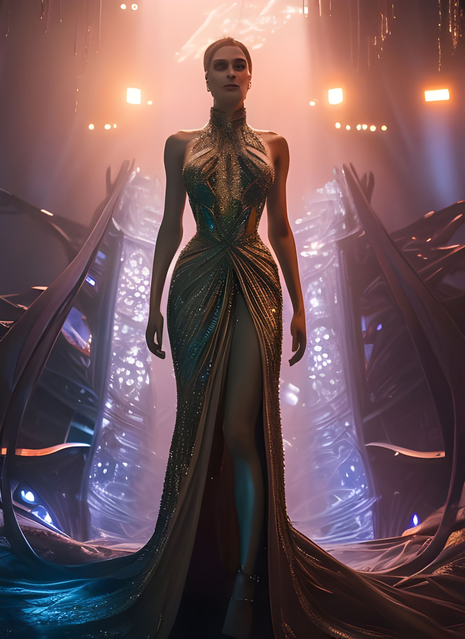 Futuristic Sci-Fi Queen in Art Nouveau Style