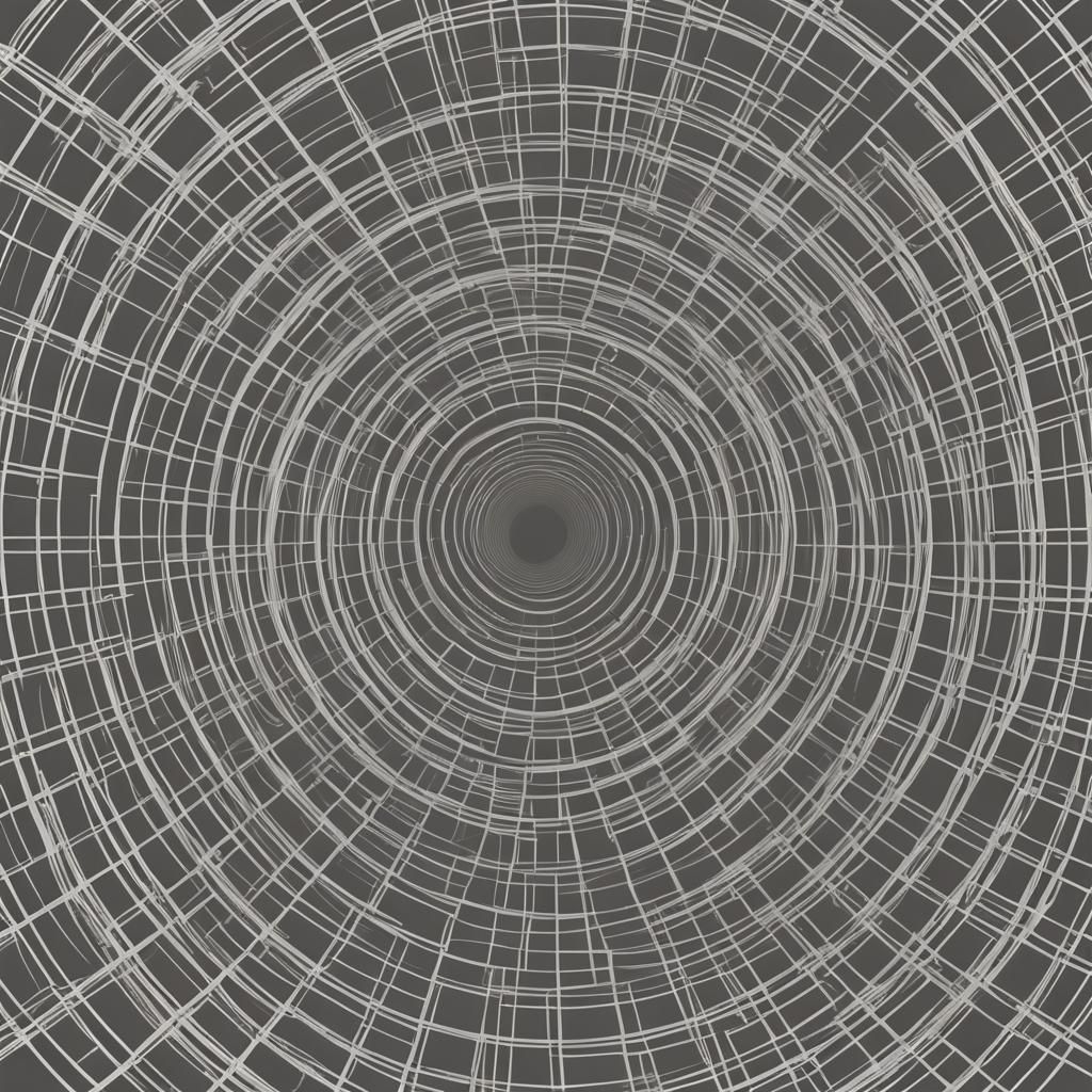 Wormhole Illusion Wireframe Checkerboard Vector Graphic