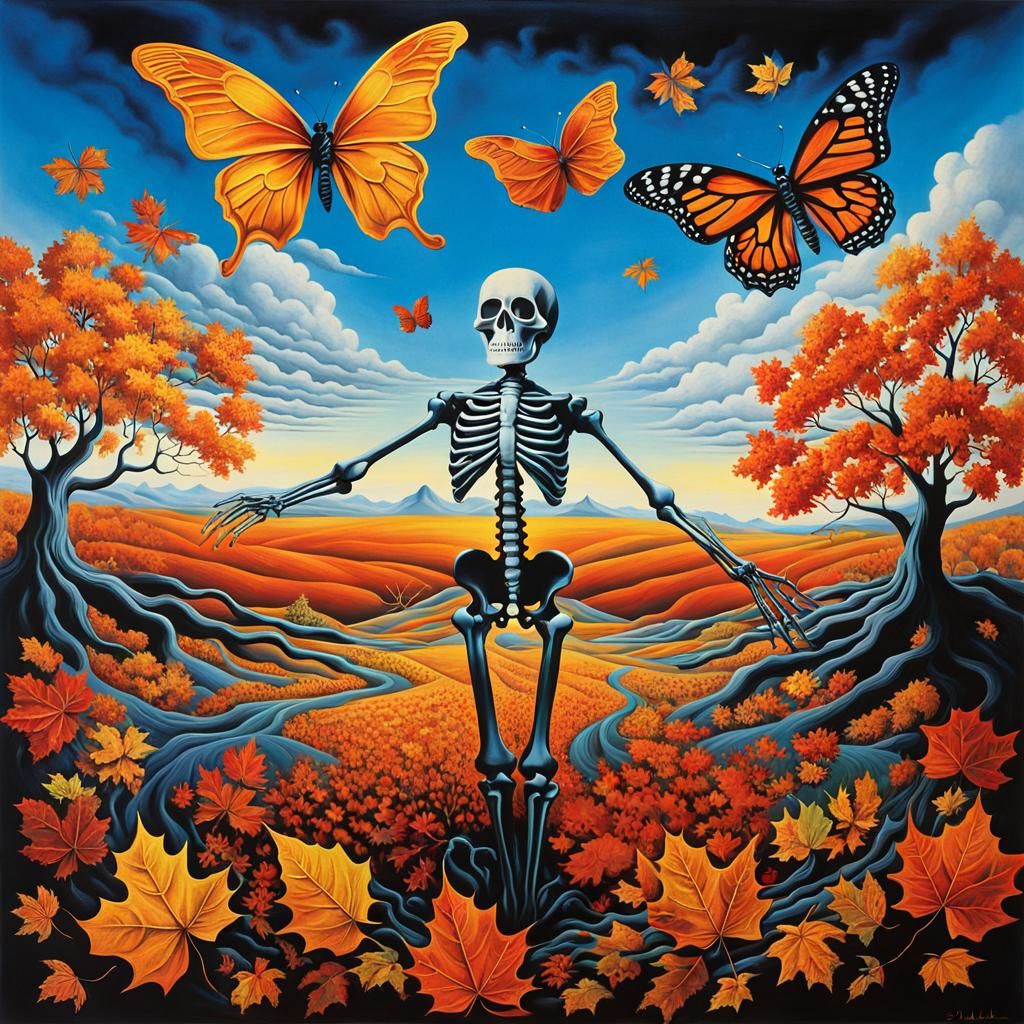 Surreal Landscape with Elastic Flora, Salvador Dali Style