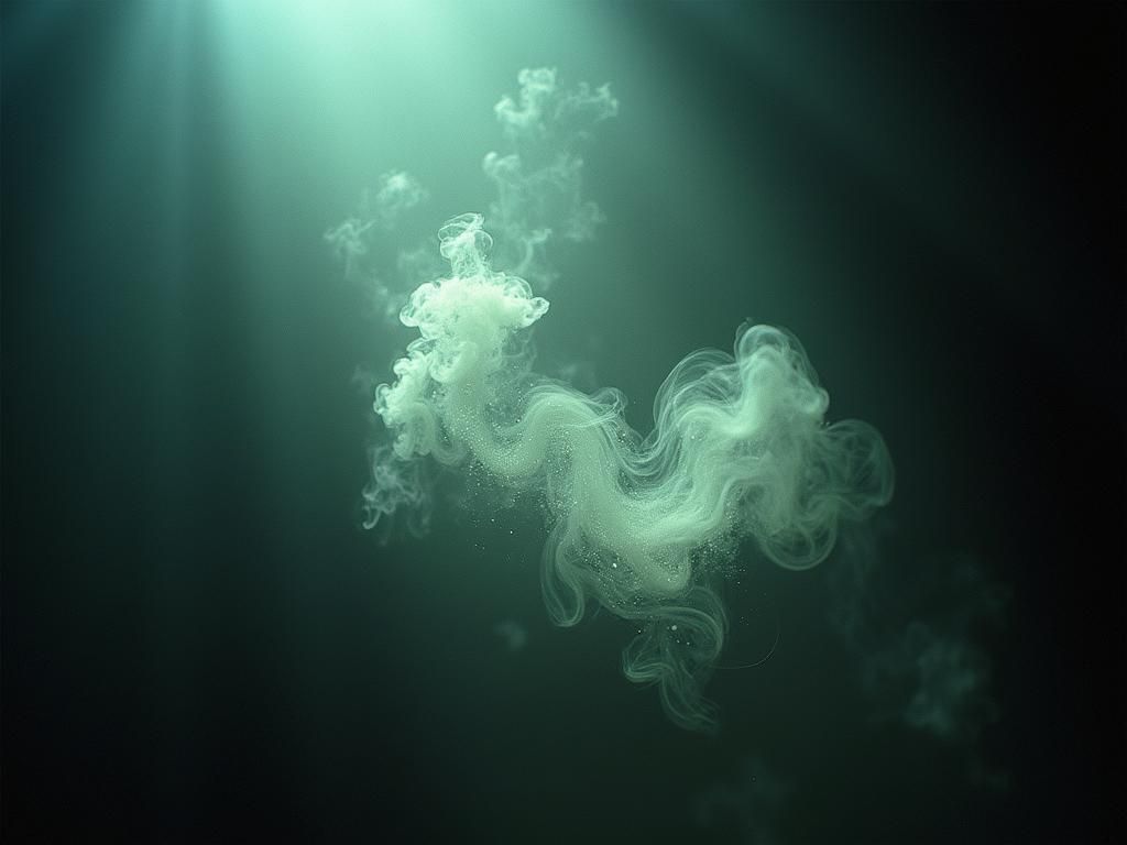 Ethereal Odor Molecules Dance in Cinematic Light