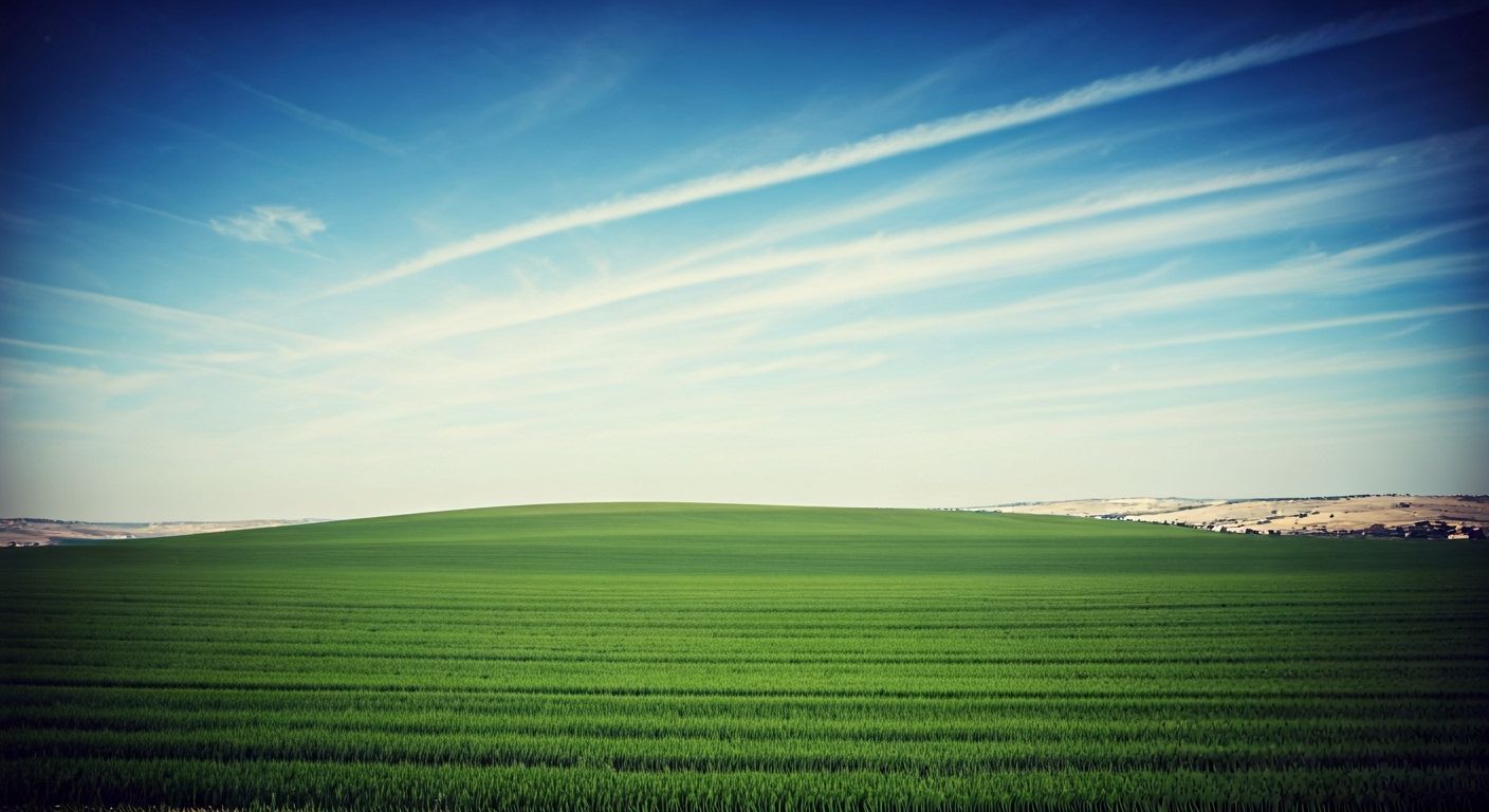 Peaceful Blue Sky Over Green Hills of Israel