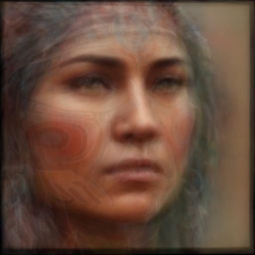 Native American Composite Portrait on Textured Background