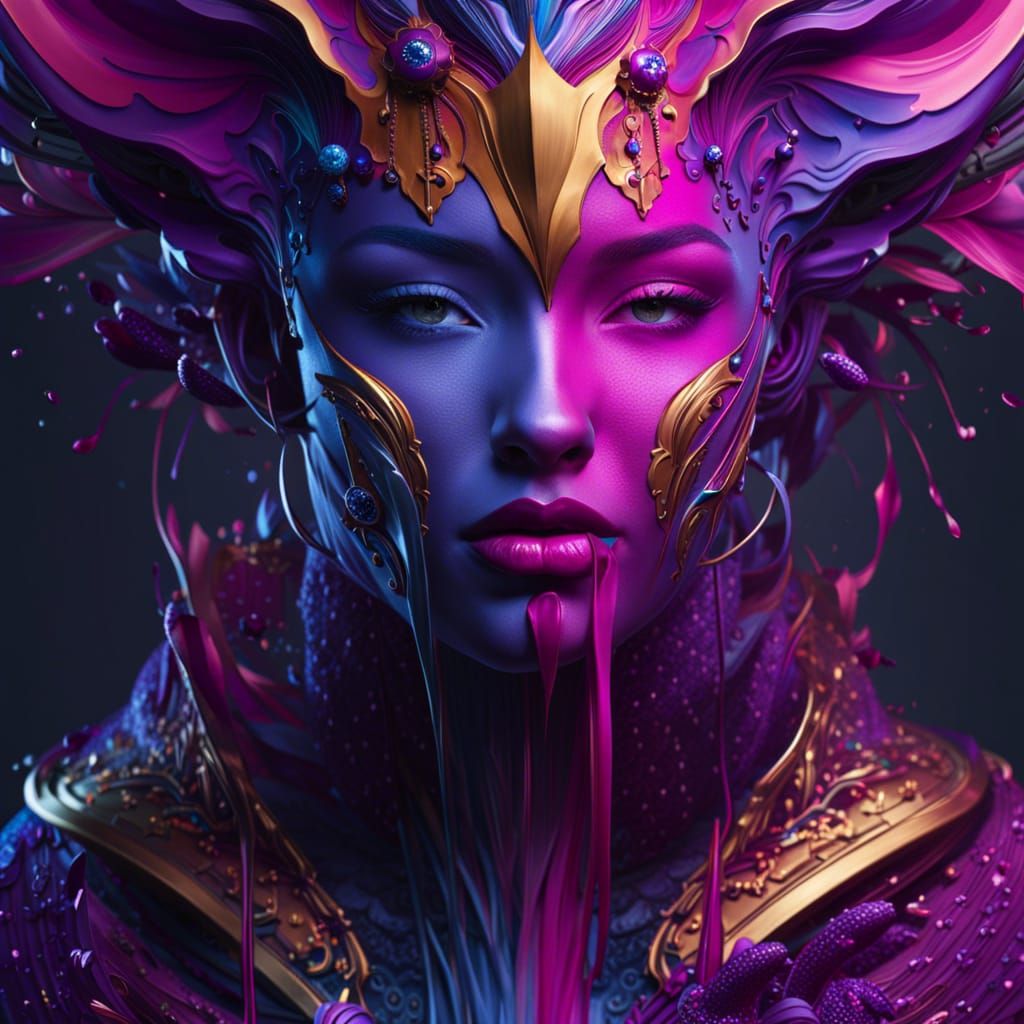 Purple and Pink Chocolate Drip Cake, Splash Art