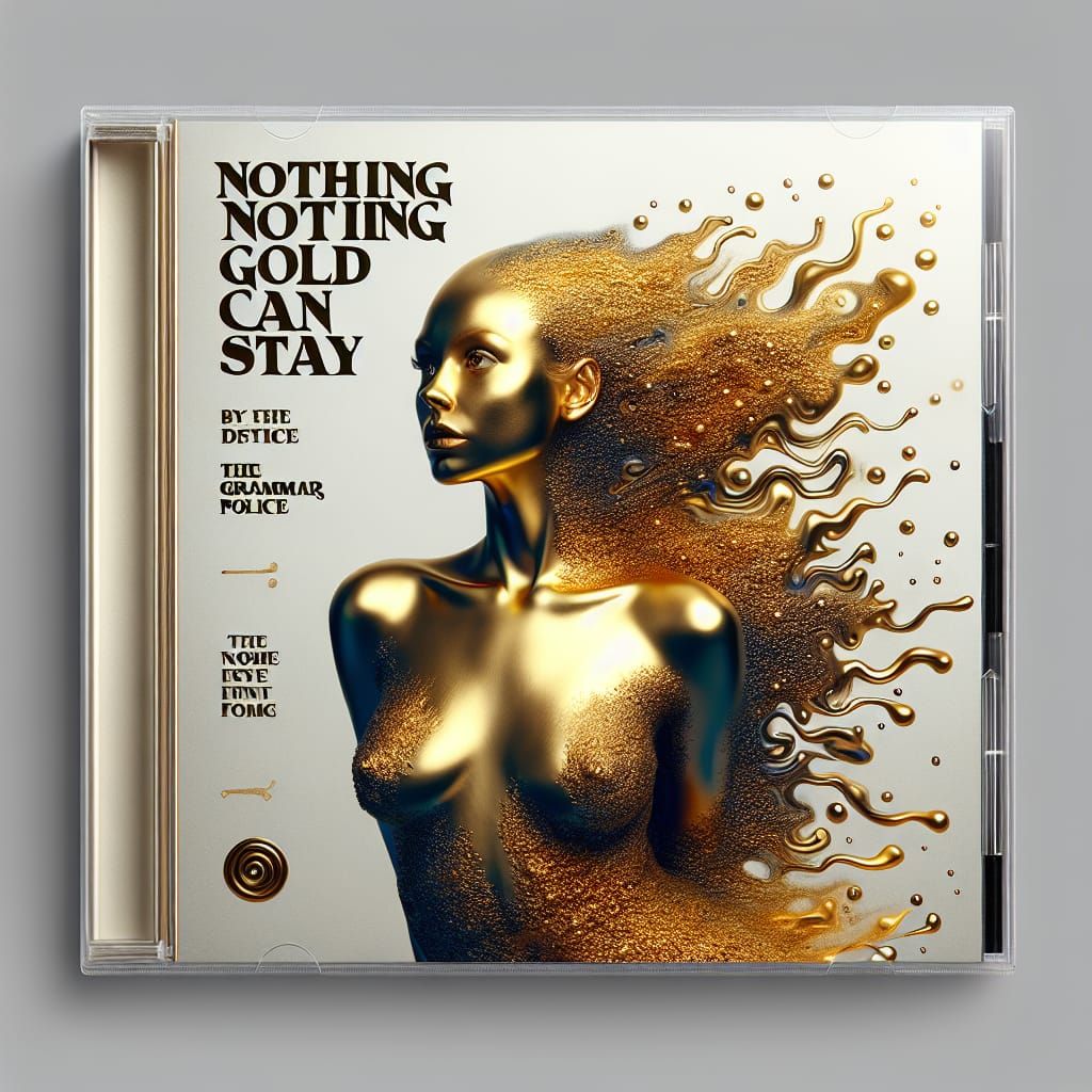 Surreal Album Cover: Golden Woman Dissolving