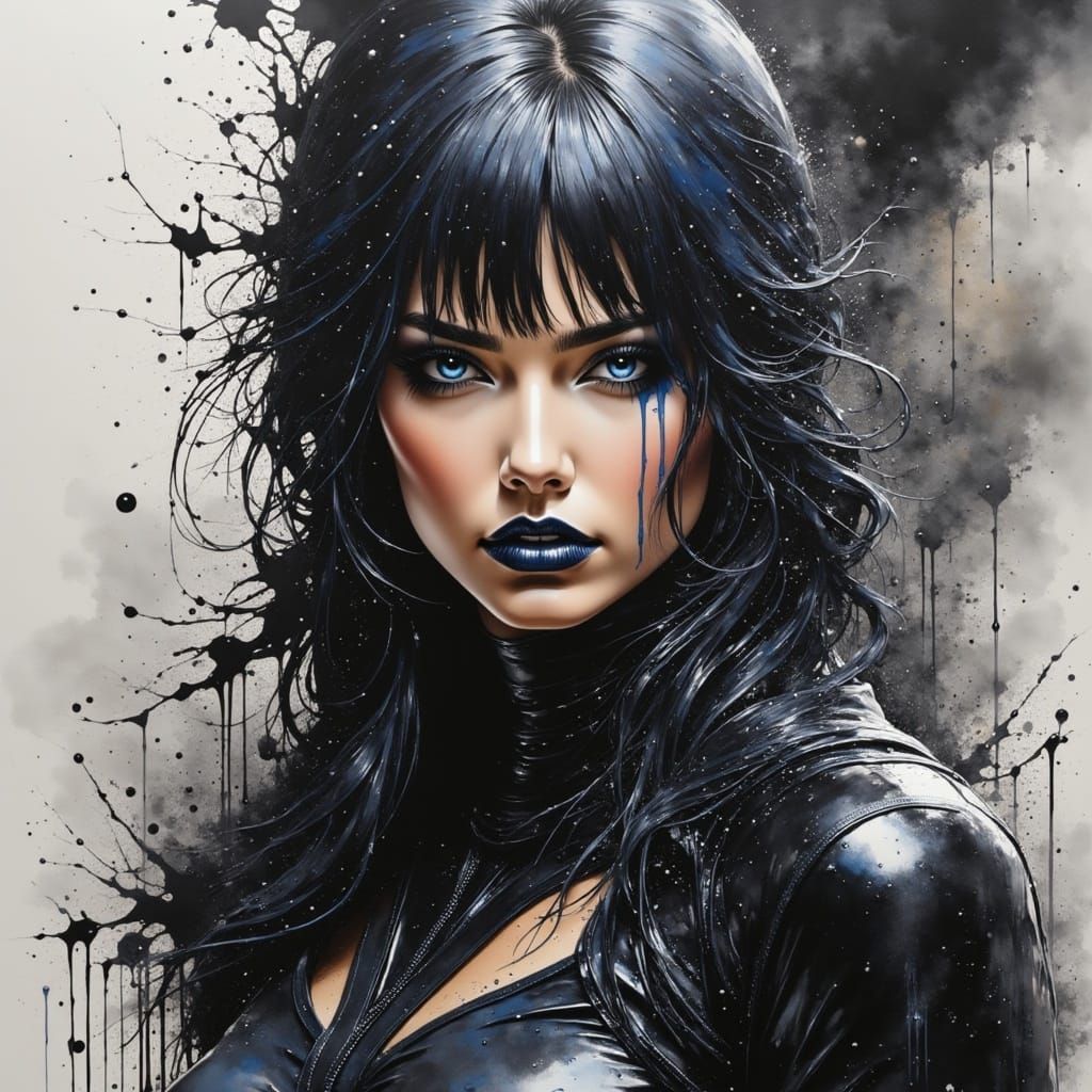 Dark Goddess in Ink and Shadow