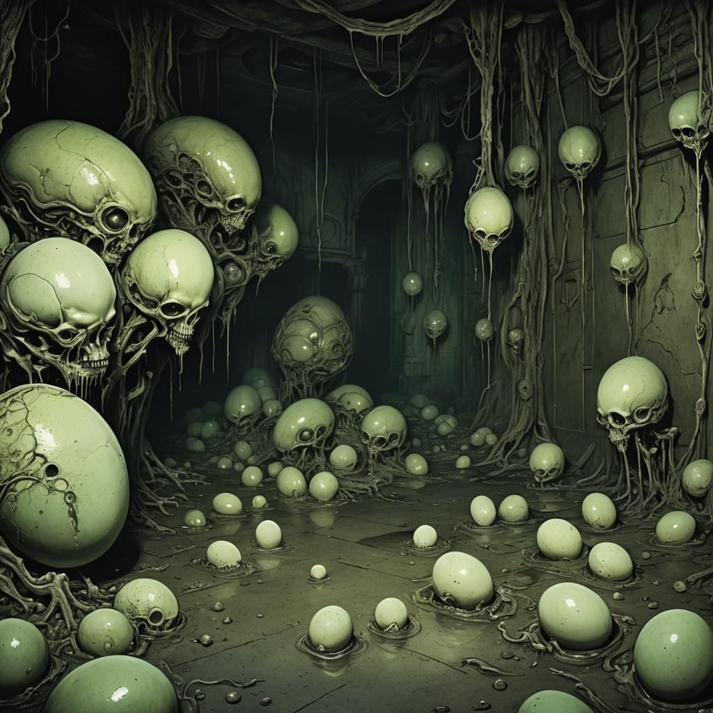 Biomechanical Horror: Alien Eggs and Acid Chamber