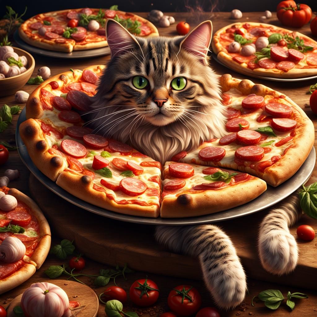 Fantastical Pizza Cat Concept Art