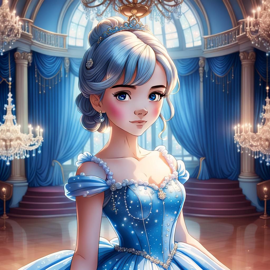 Cinderella in Manga Style Ball Gown