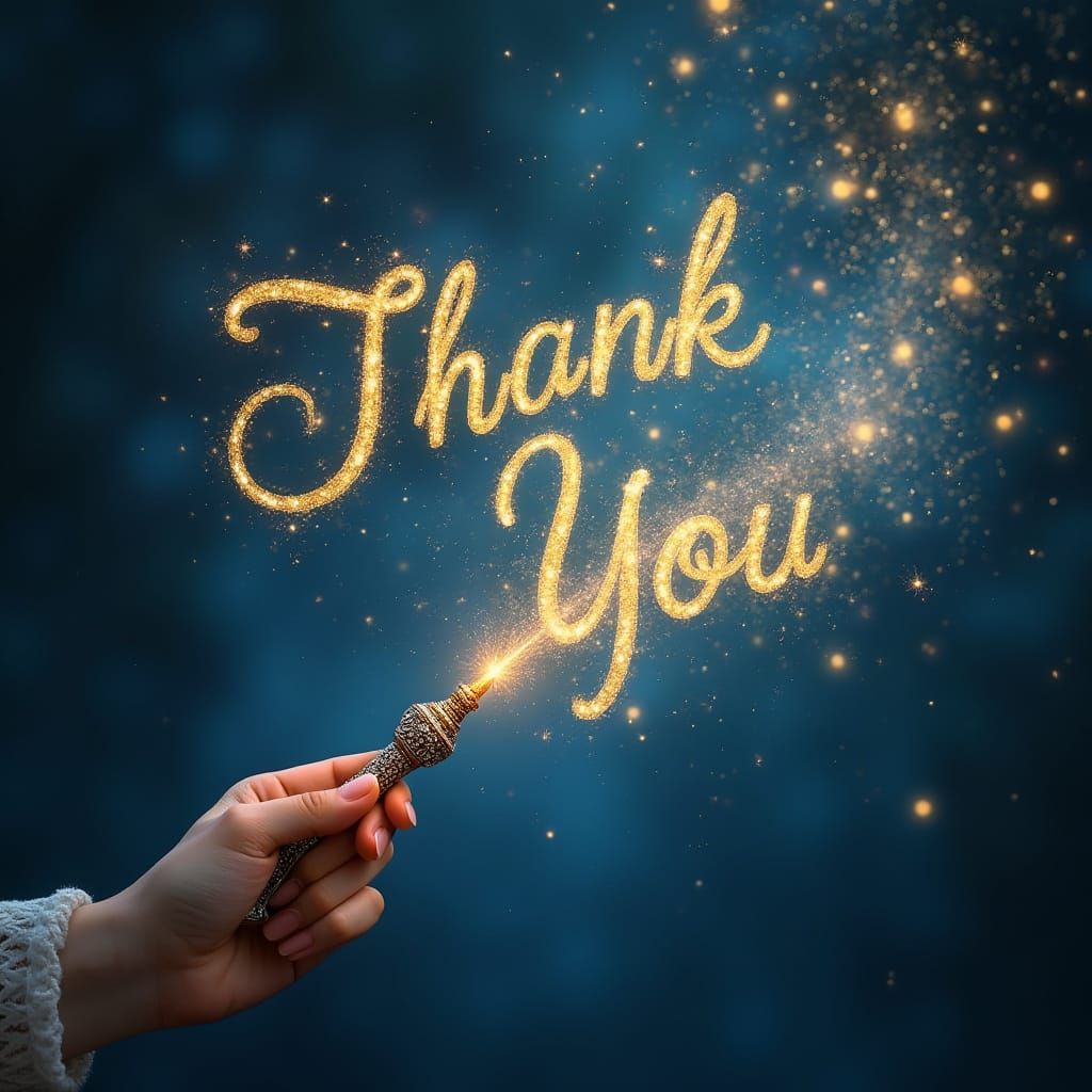 Whimsical Magic Wand Spells Out Heartfelt Gratitude