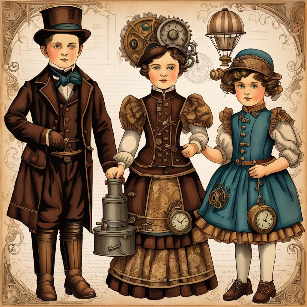 Steampunk Victorian Paper Dolls Craft