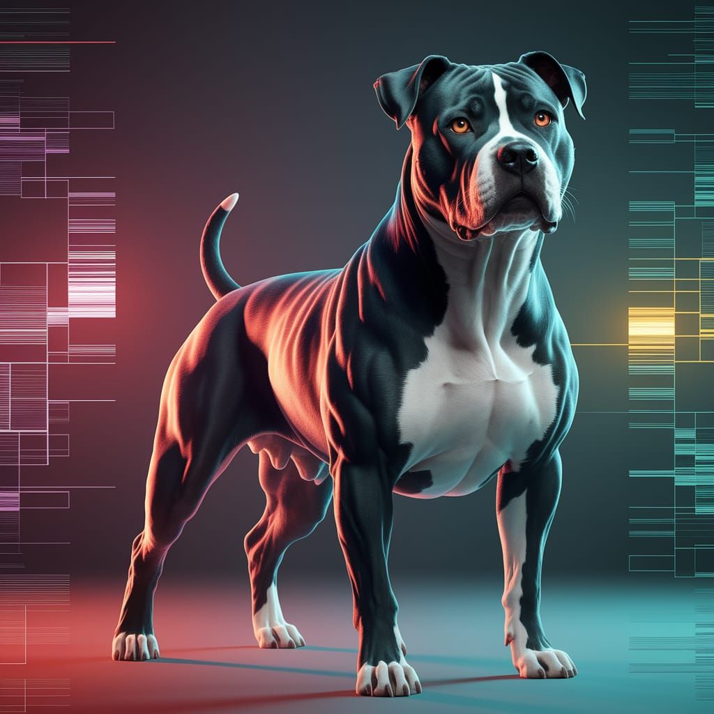 Glamour Glitch American Staffordshire Terrier Portrait