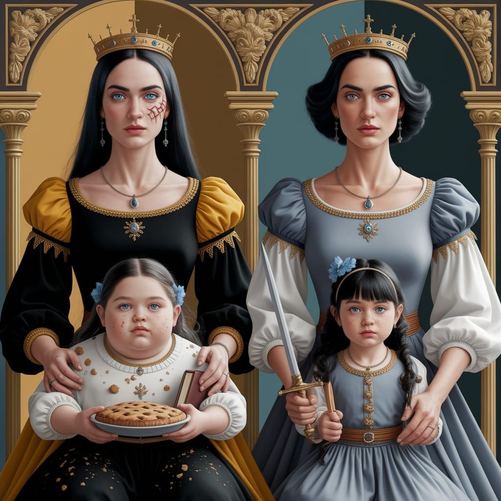 Medieval Royal Family Portrait in Vibrant Colors