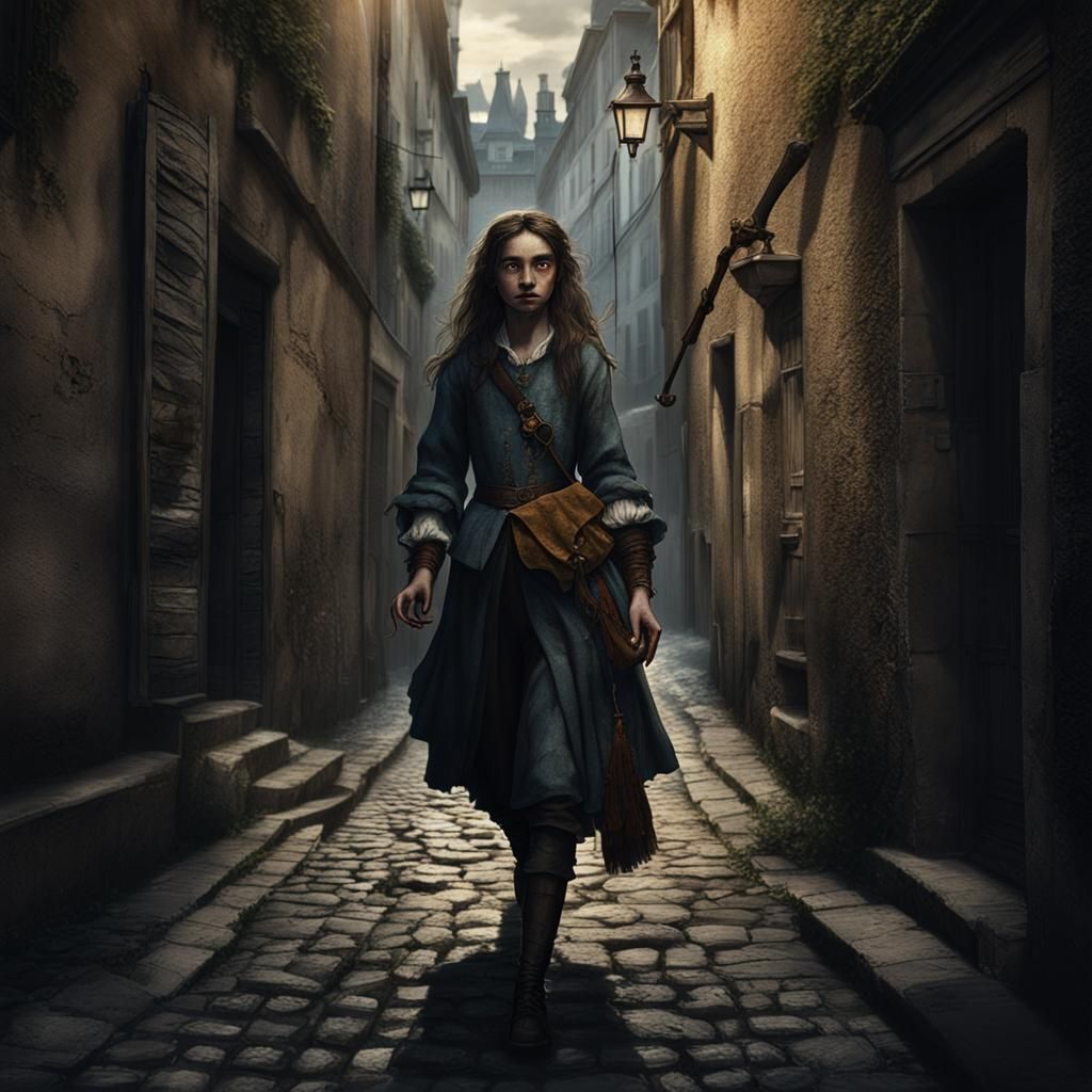 Paris Alleyway: Dark Fantasy Concept Art