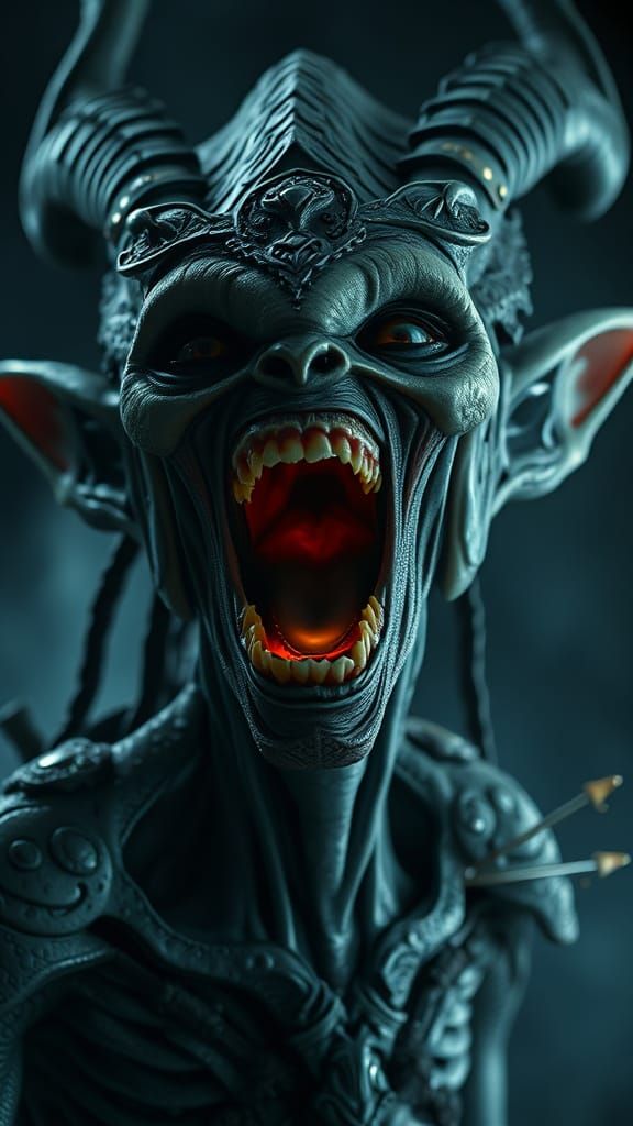 Alien Elf in a Fierce Roar