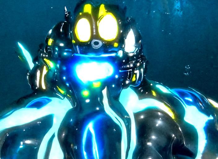 Anime Character Exploring New Atlanta in Symbiotic Mech Suit
