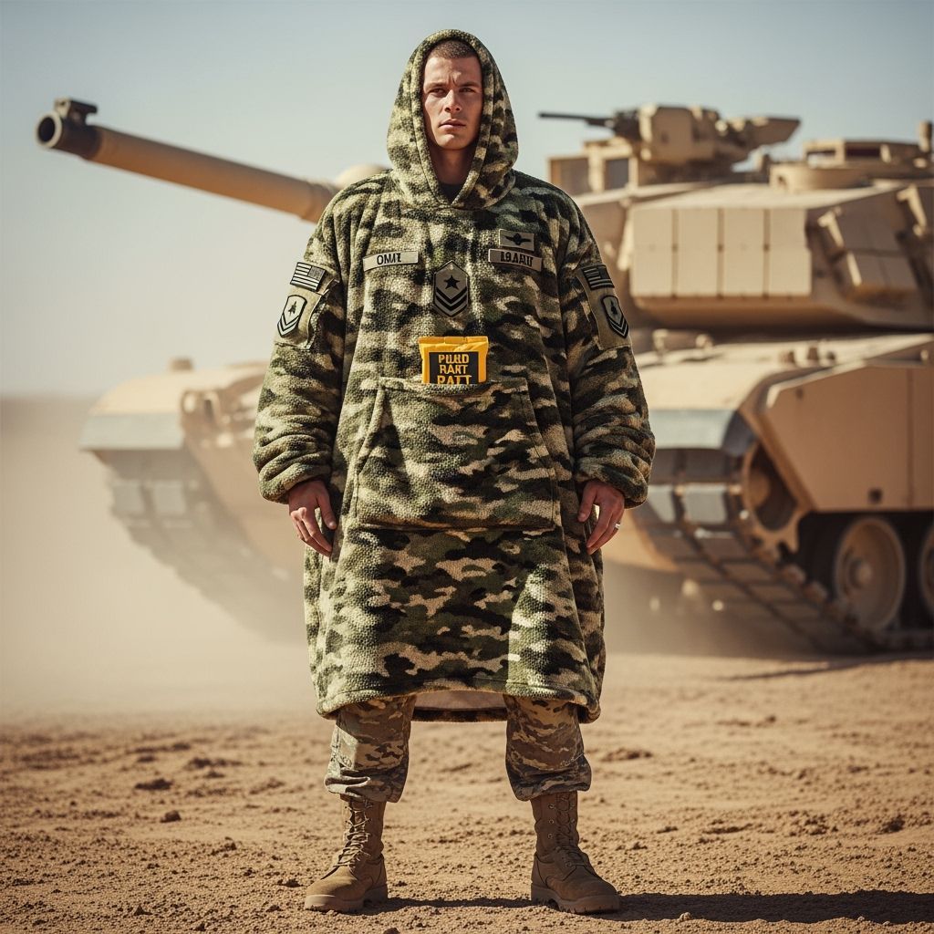 Humorous Military Camo Oodie Tactical Absurdity