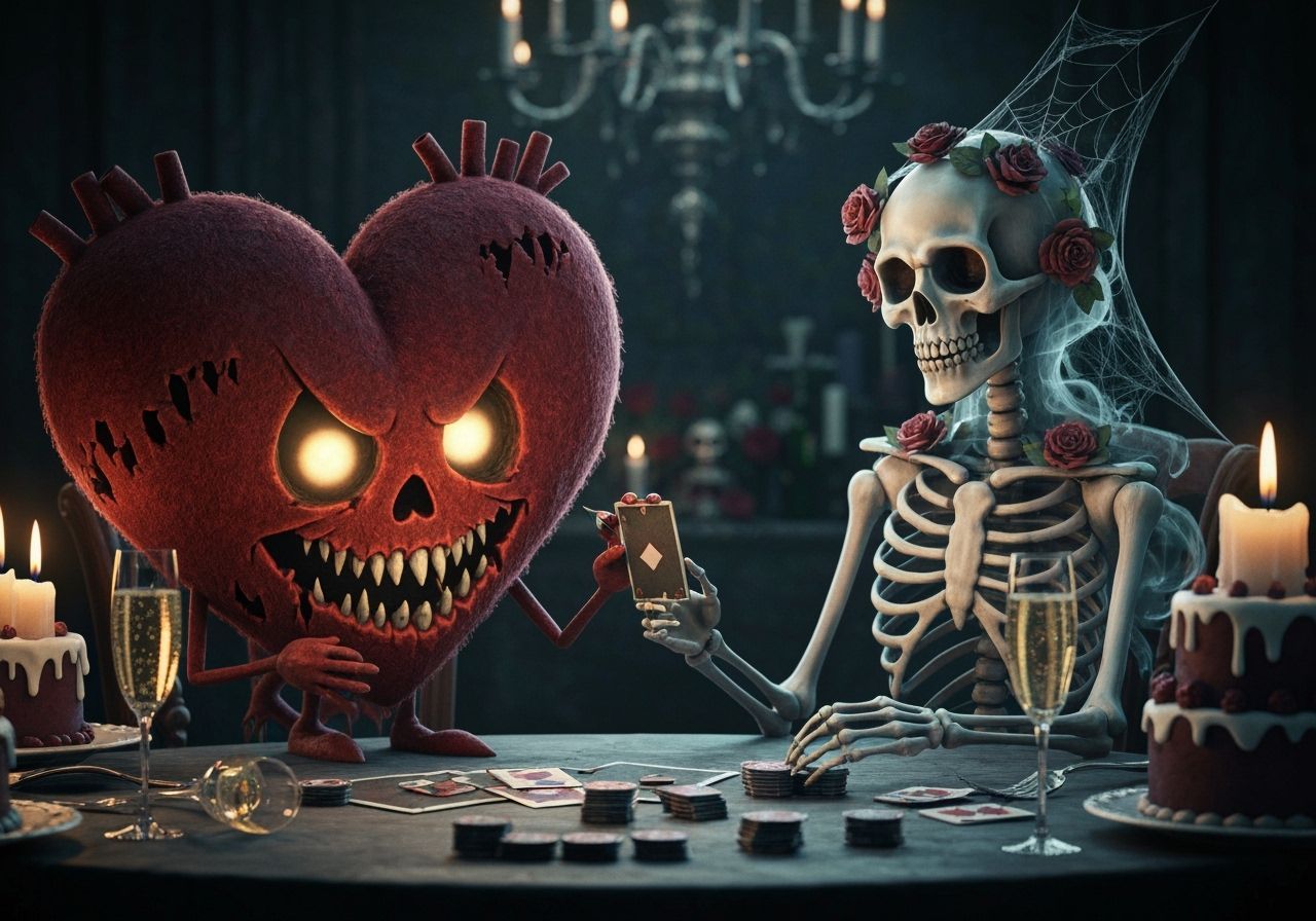 Gothic CGI Poker Game: Heart vs Death