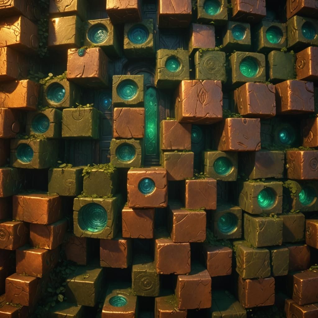 Mystical Copper Structure in Emerald Forest, Detailed Matte ...