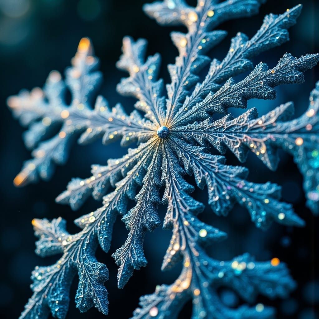 Iridescent Snowflakes Suspended in Time: Hyperrealist Photog...