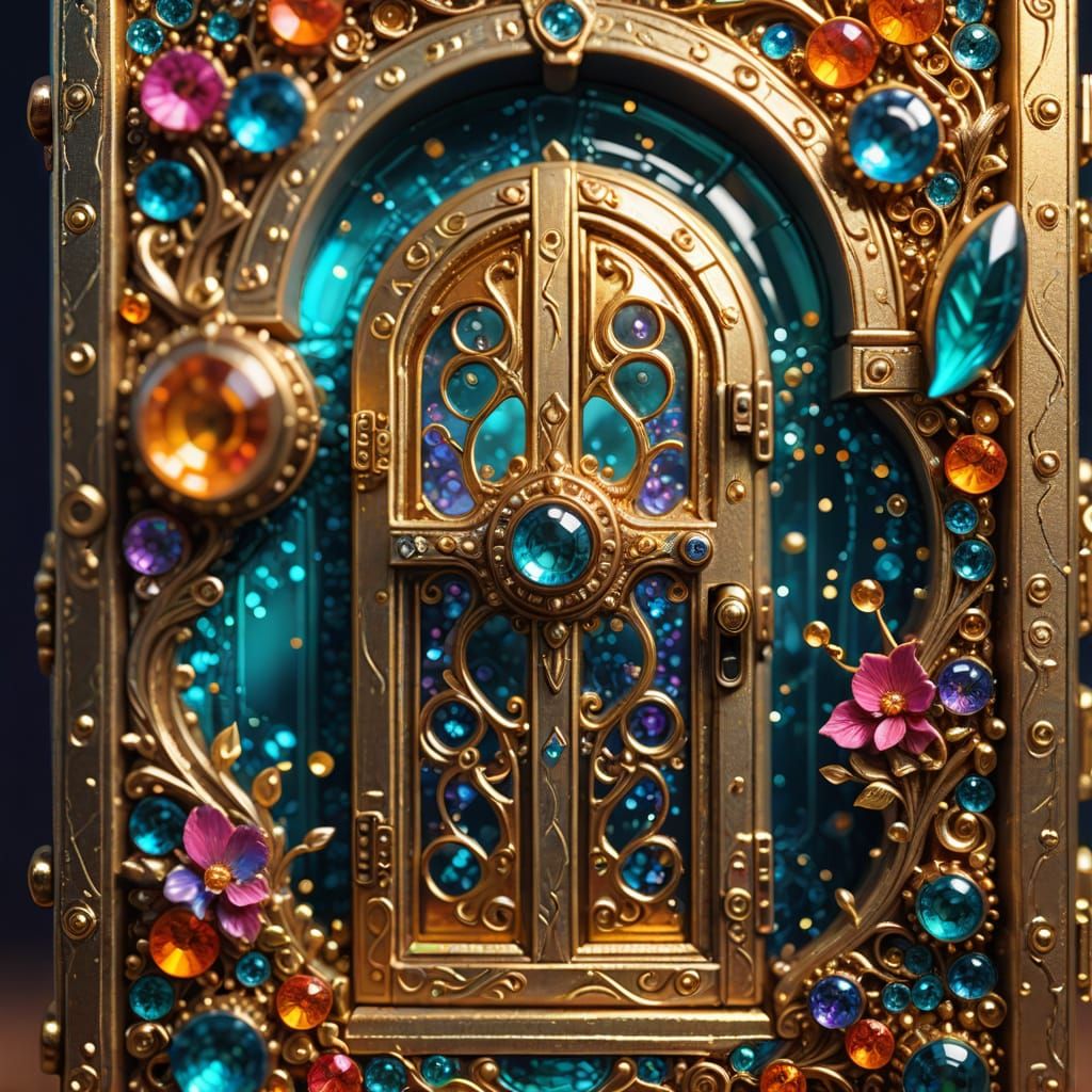 Miniature Fantasy Door on Acrylic Nails