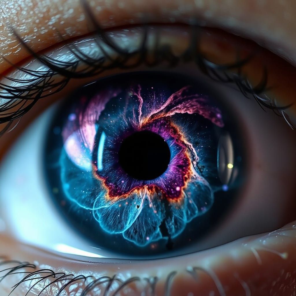 Galactic Eye Portrait in Cinematic Style