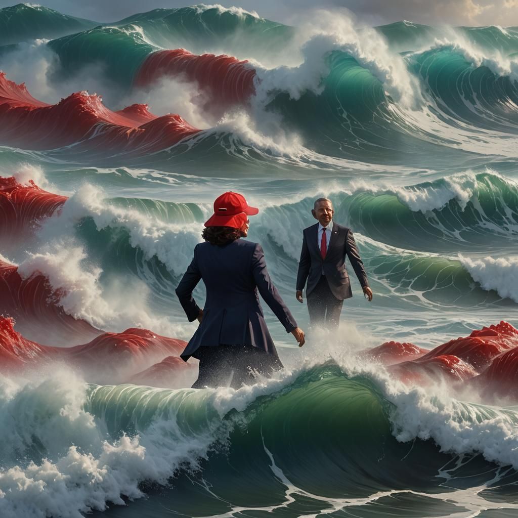 Kamala Harris in Red Wave: Political Satire