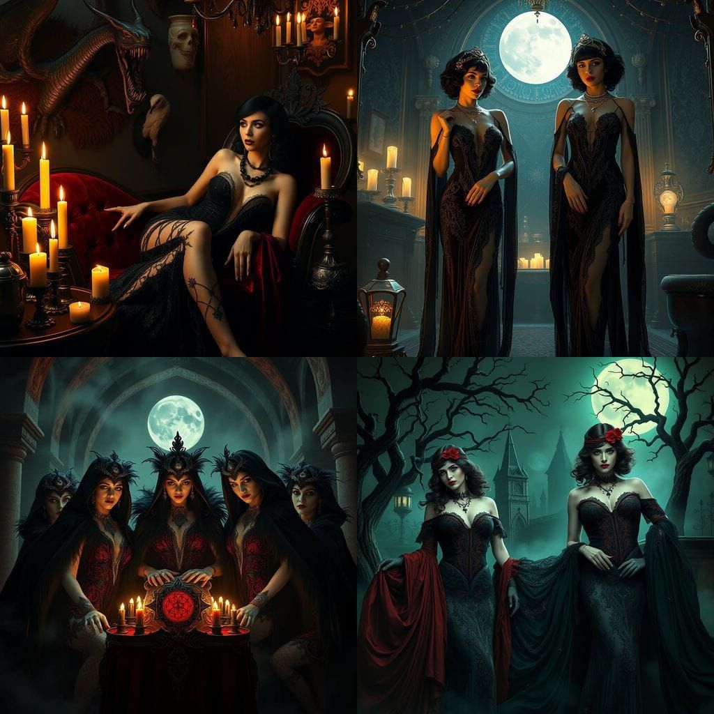 1920s Vampire Women in Seductive Beauty