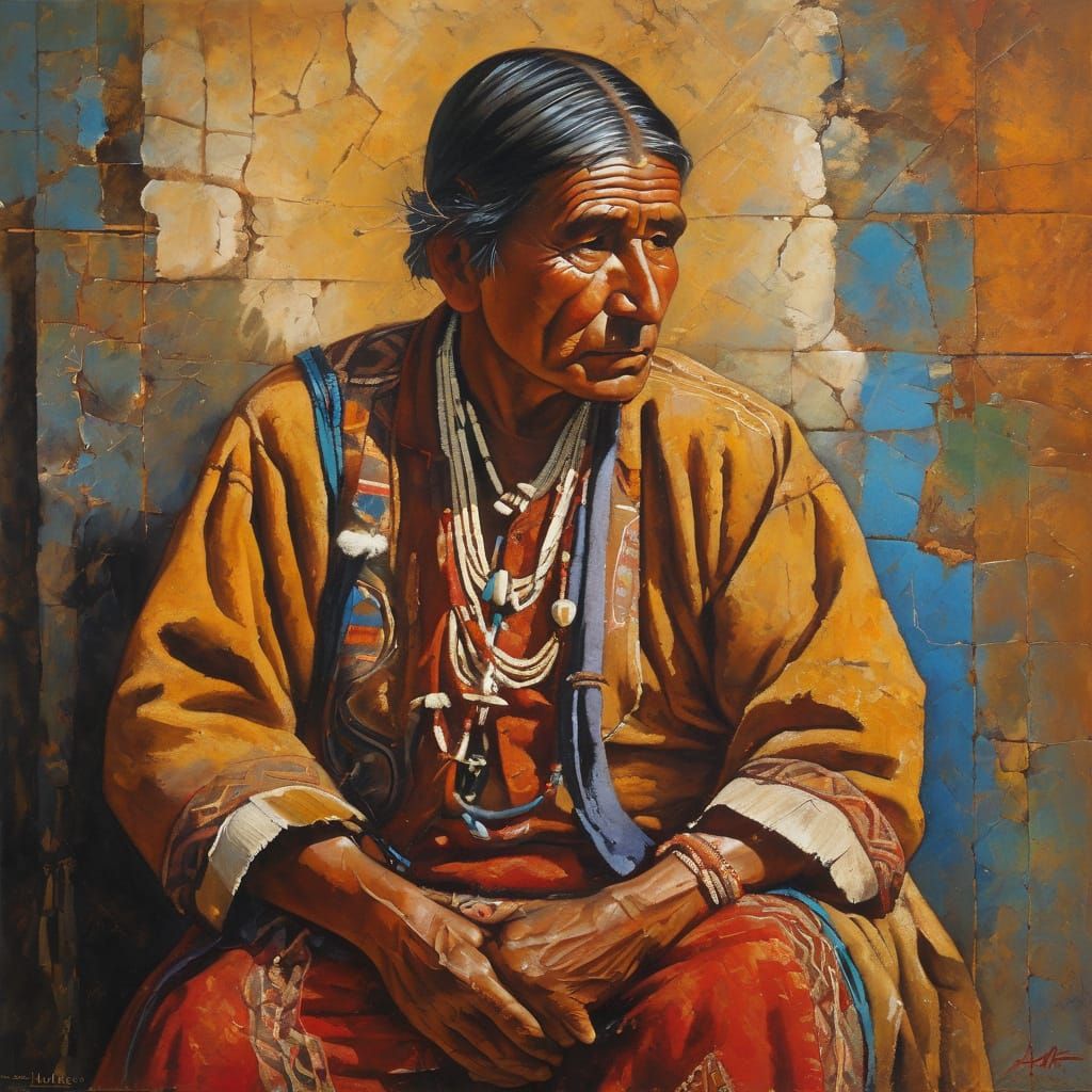 a painting of a man