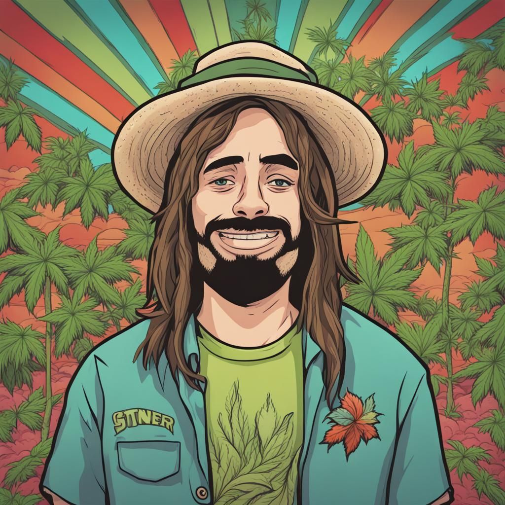 Humorous Stoner Character Illustration