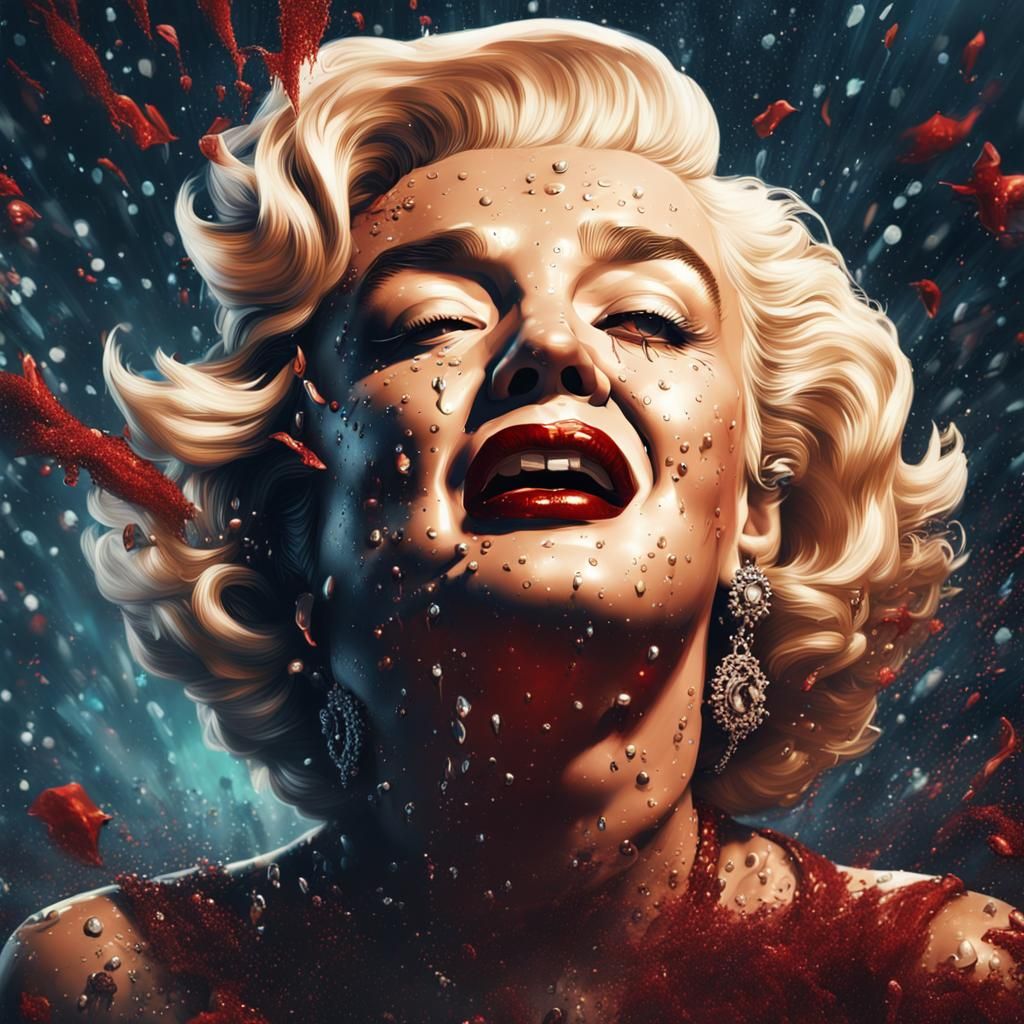 Marilyn Monroe Crying: Detailed Matte Painting