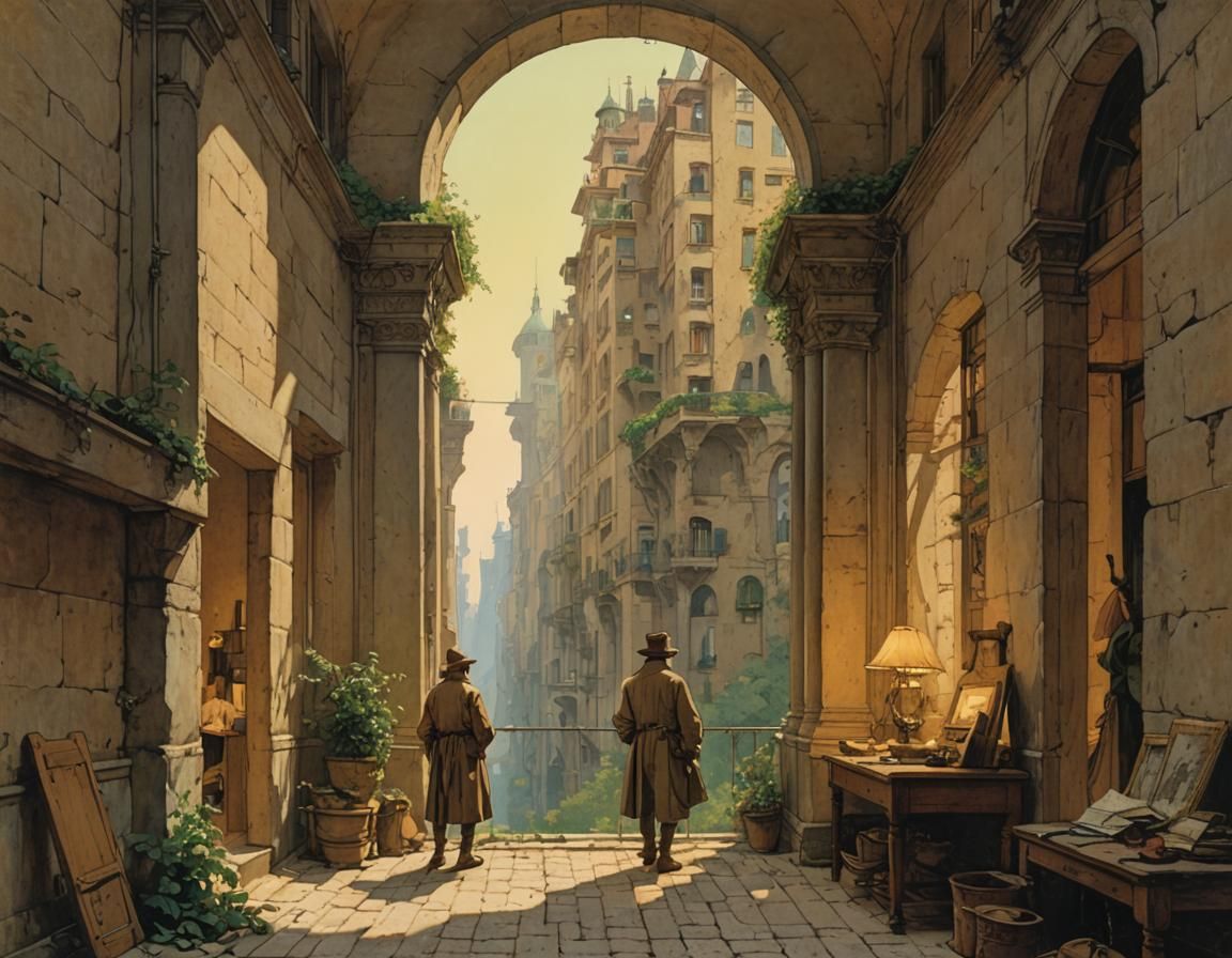 Freedom Hotel: A Moebius, Michelangelo, Spitzweg Fusion