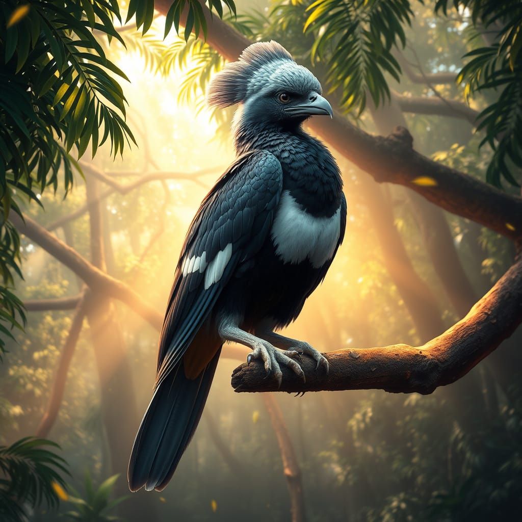 Harpy Eagle in Holographic Cosmic Illustration