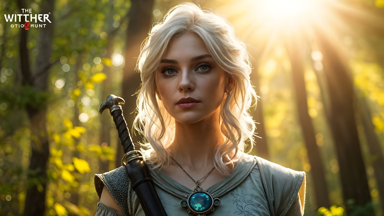 Ciri in Enchanted Forest: Digital Art Portrait