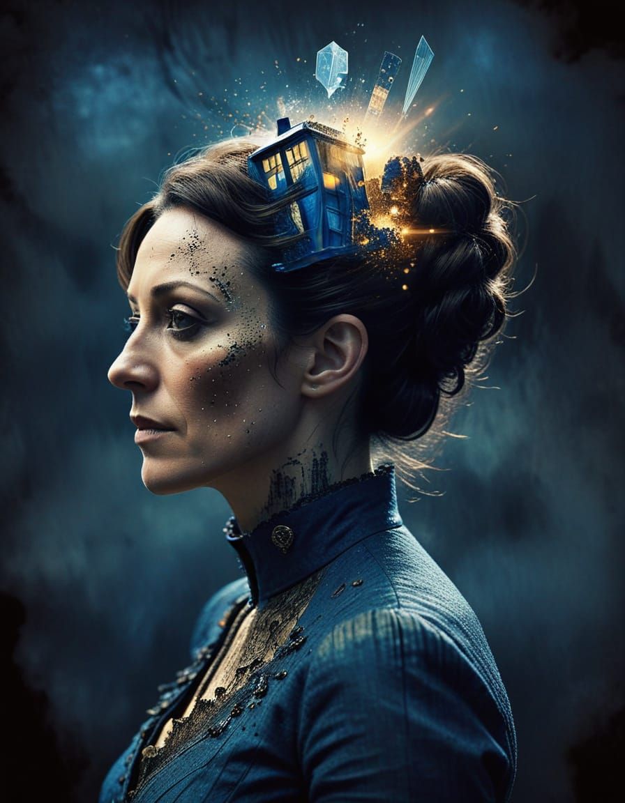 Idris as Victorian Era Icon in Cyberpunk Style