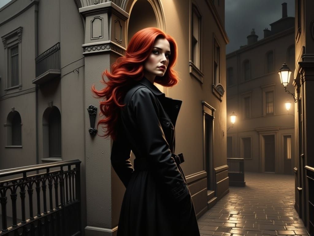 Femme Fatale in Muted Dawn Light