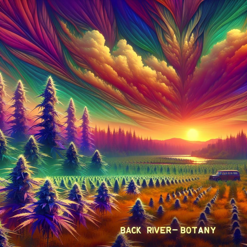 Majestic Cannabis Landscape with Cookies and Cream Accents a...