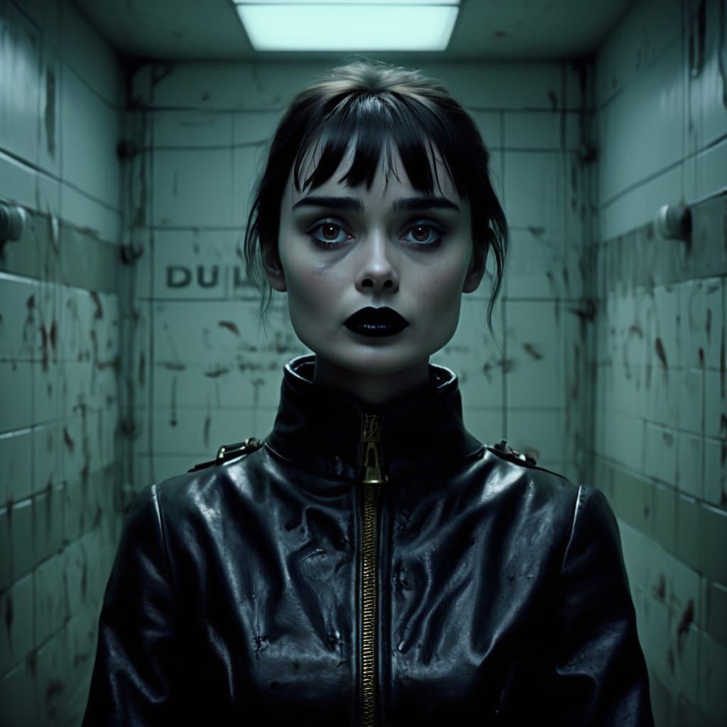 Haunting Portrait of a Rebellious Icon in a Surreal Straitja...