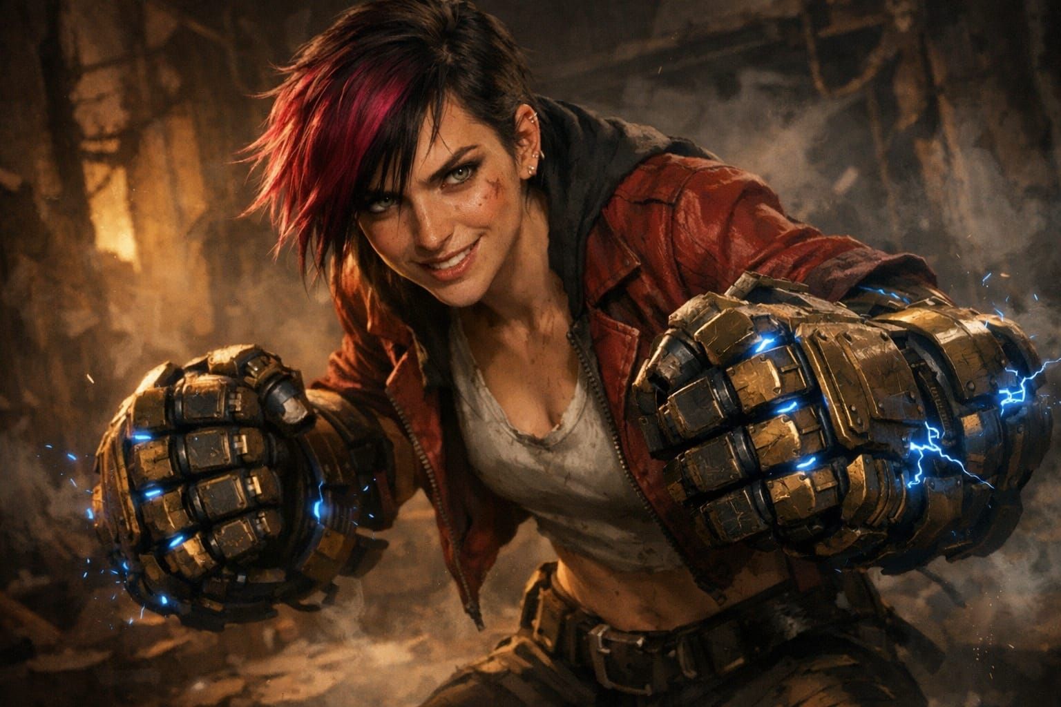 Arcane Vi in Gritty Undercity Brawler Style