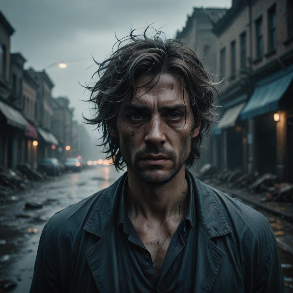 Mentally Drained Figure Walks Away in Despair