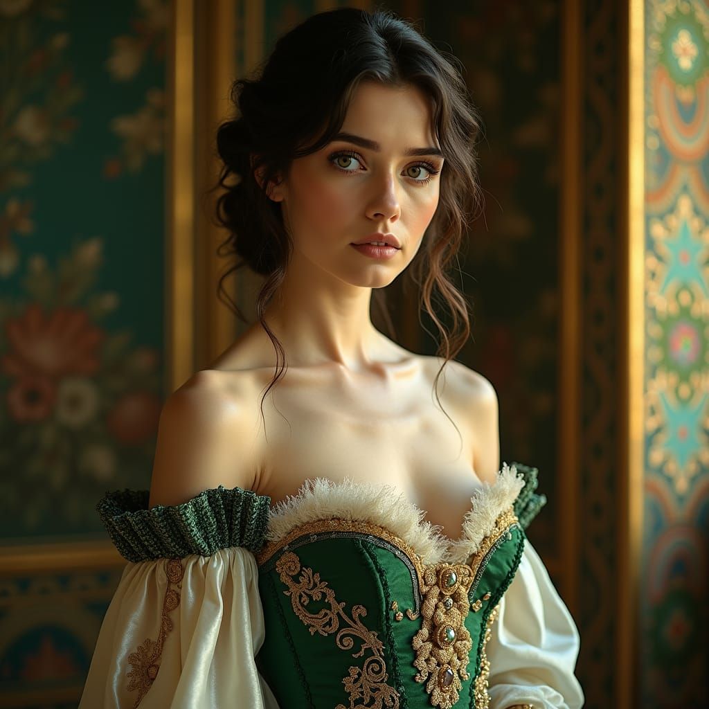 Breathtaking Portrait of a Elegant Lady in Colorful Attire