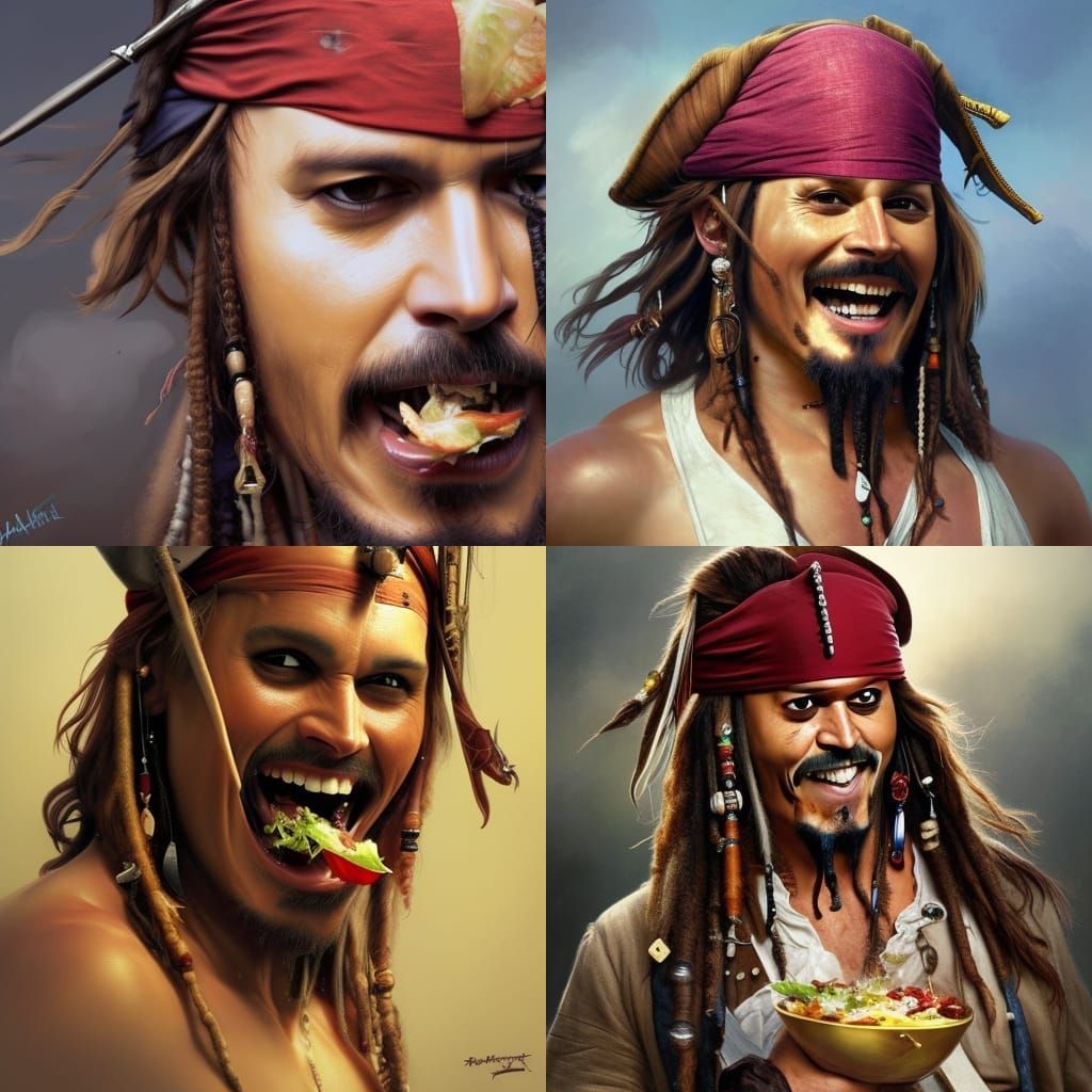 Jack Sparrow Laughing: Hyperdetailed Portrait in Unreal Engi...