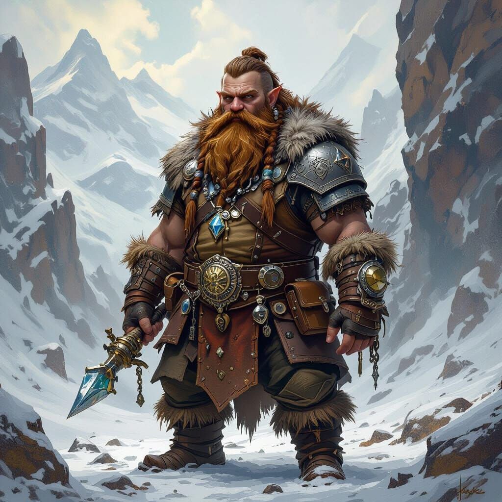 Dwarf Portrait in Dark Fantasy Style