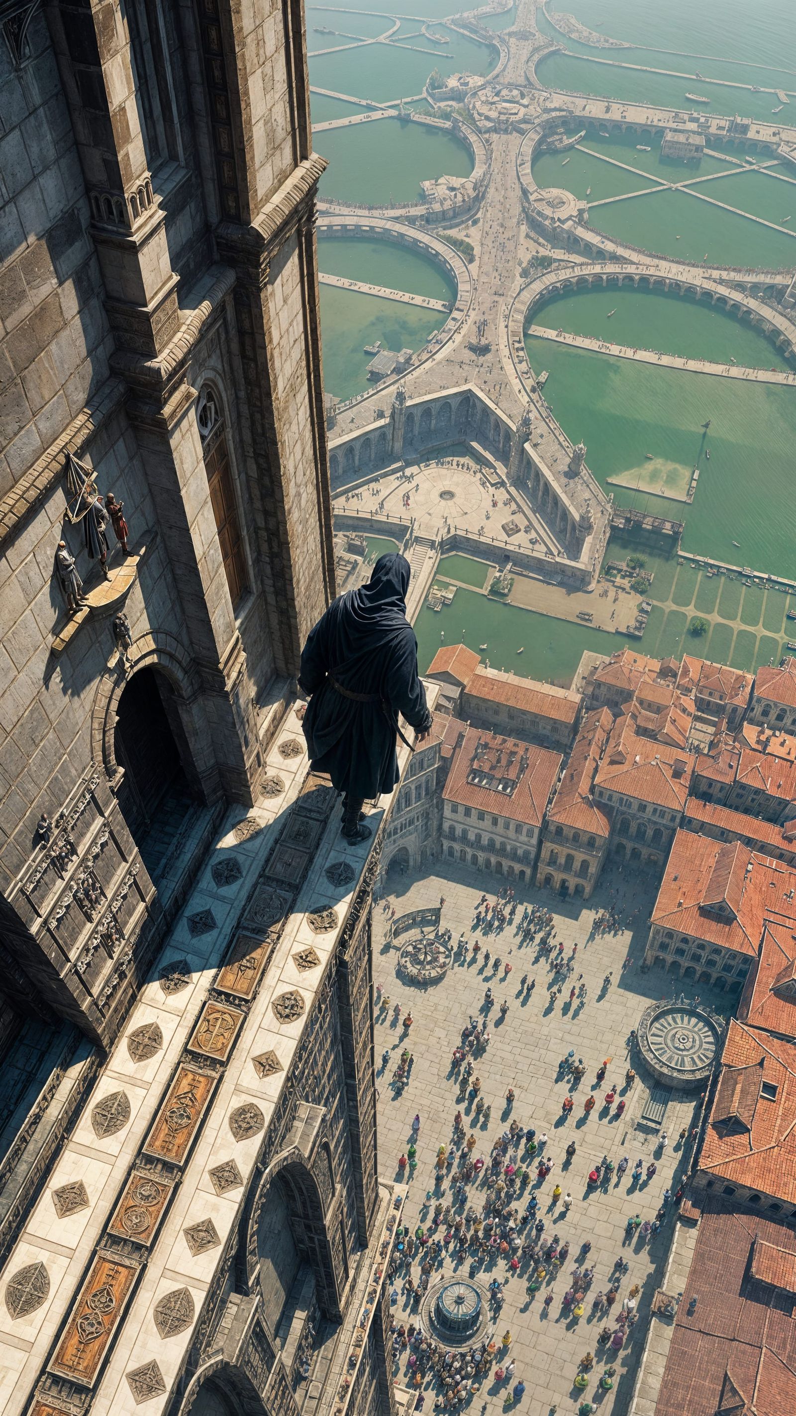 Assassin's Perilous Walk Atop Medieval Tower